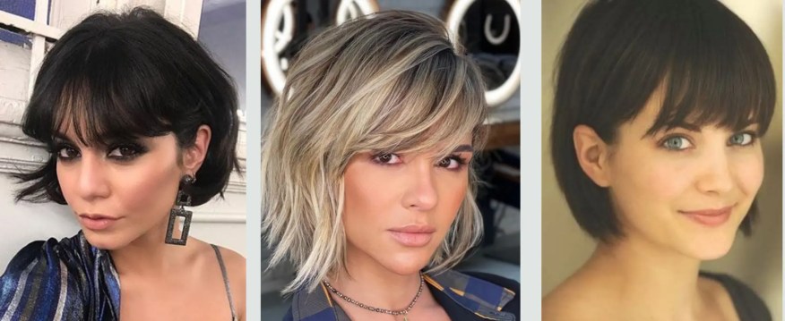 franja cortina cabelo médio