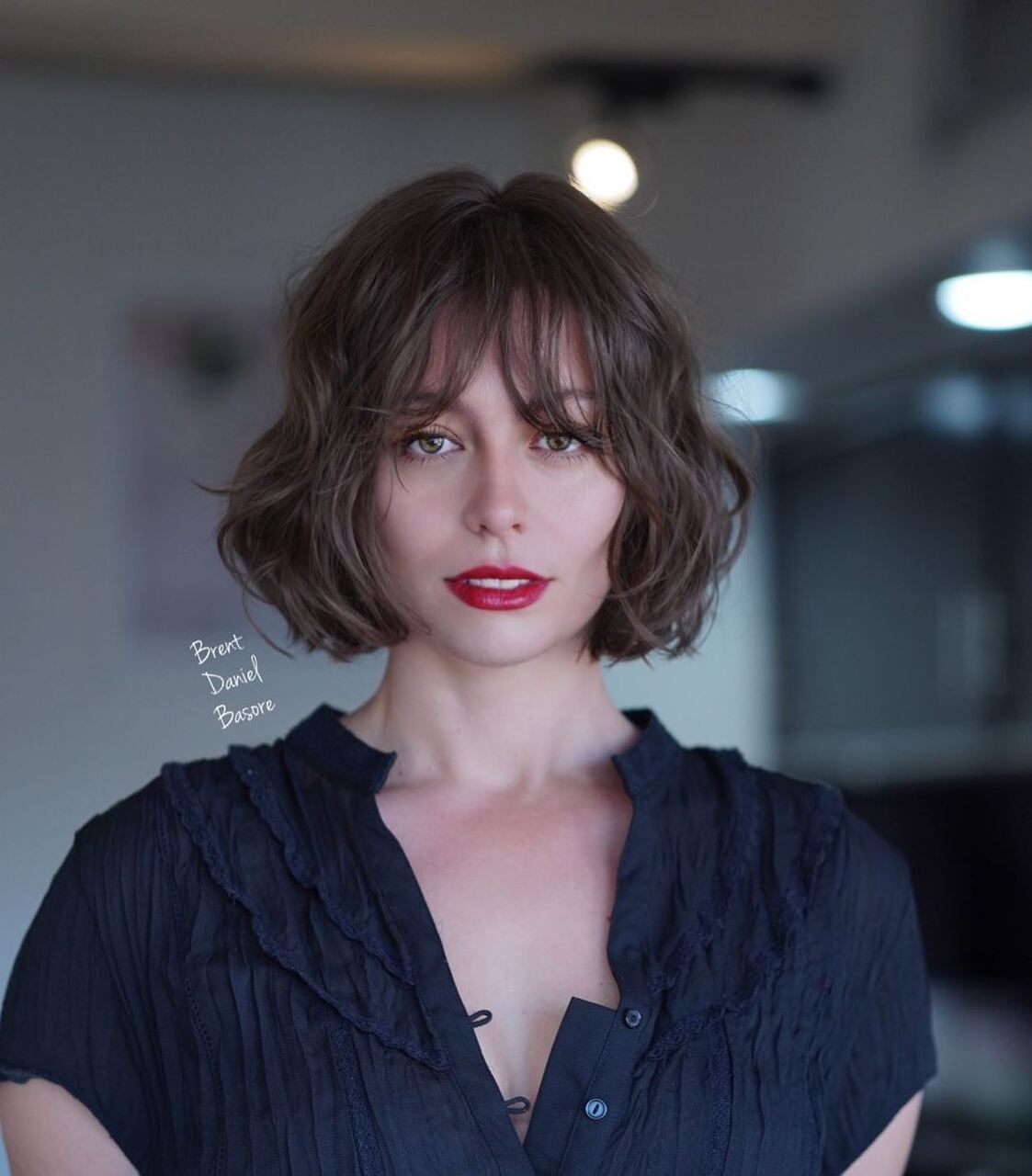 franja reta cabelo médio