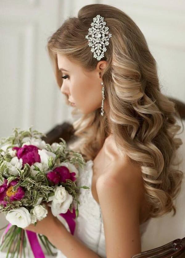 penteados para casamento cabelo solto e longo