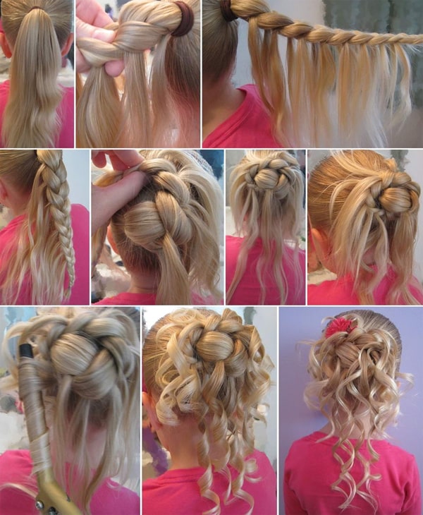 penteado para cabelo cacheado infantil