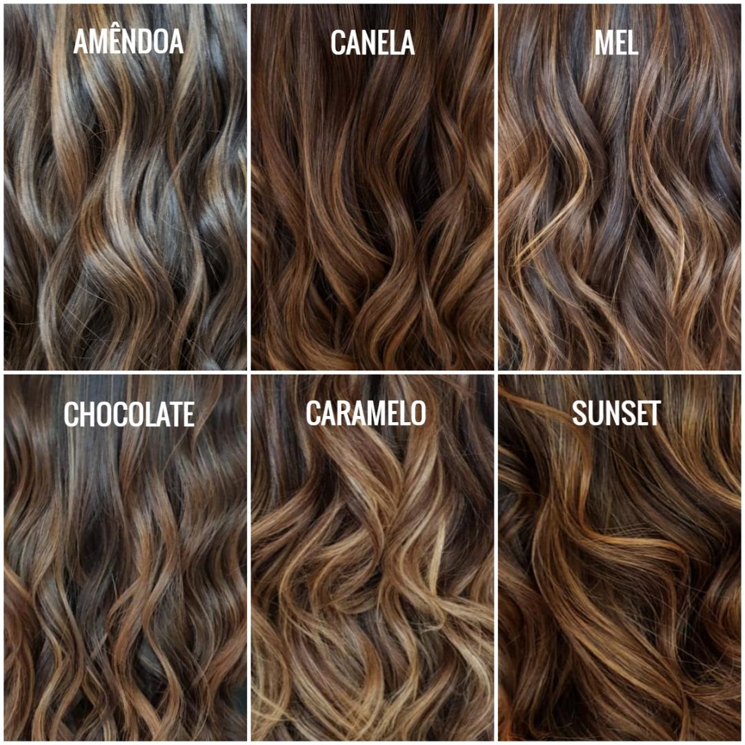 cabelo moreno com mechas balayage