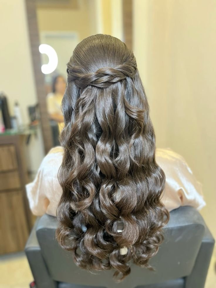 penteado cabelo liso festa 15 anos elegante