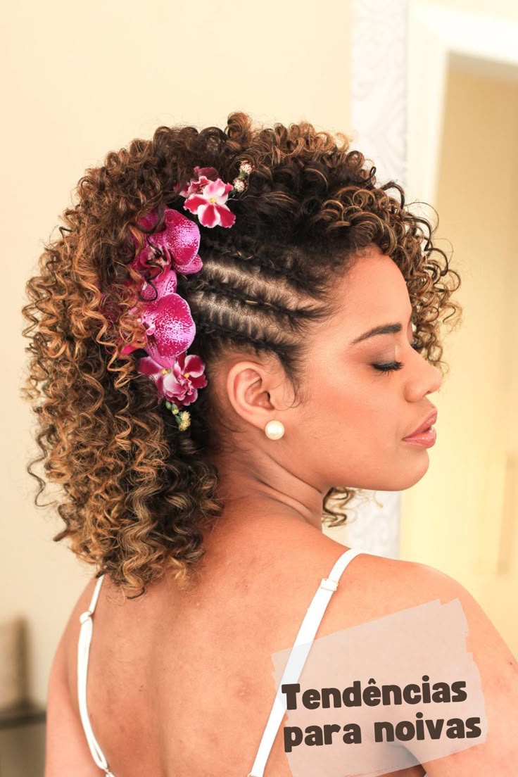 penteados para cabelo curto cacheado e preso