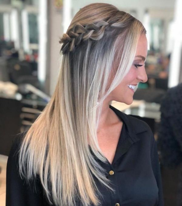 penteado cabelo liso com acessórios