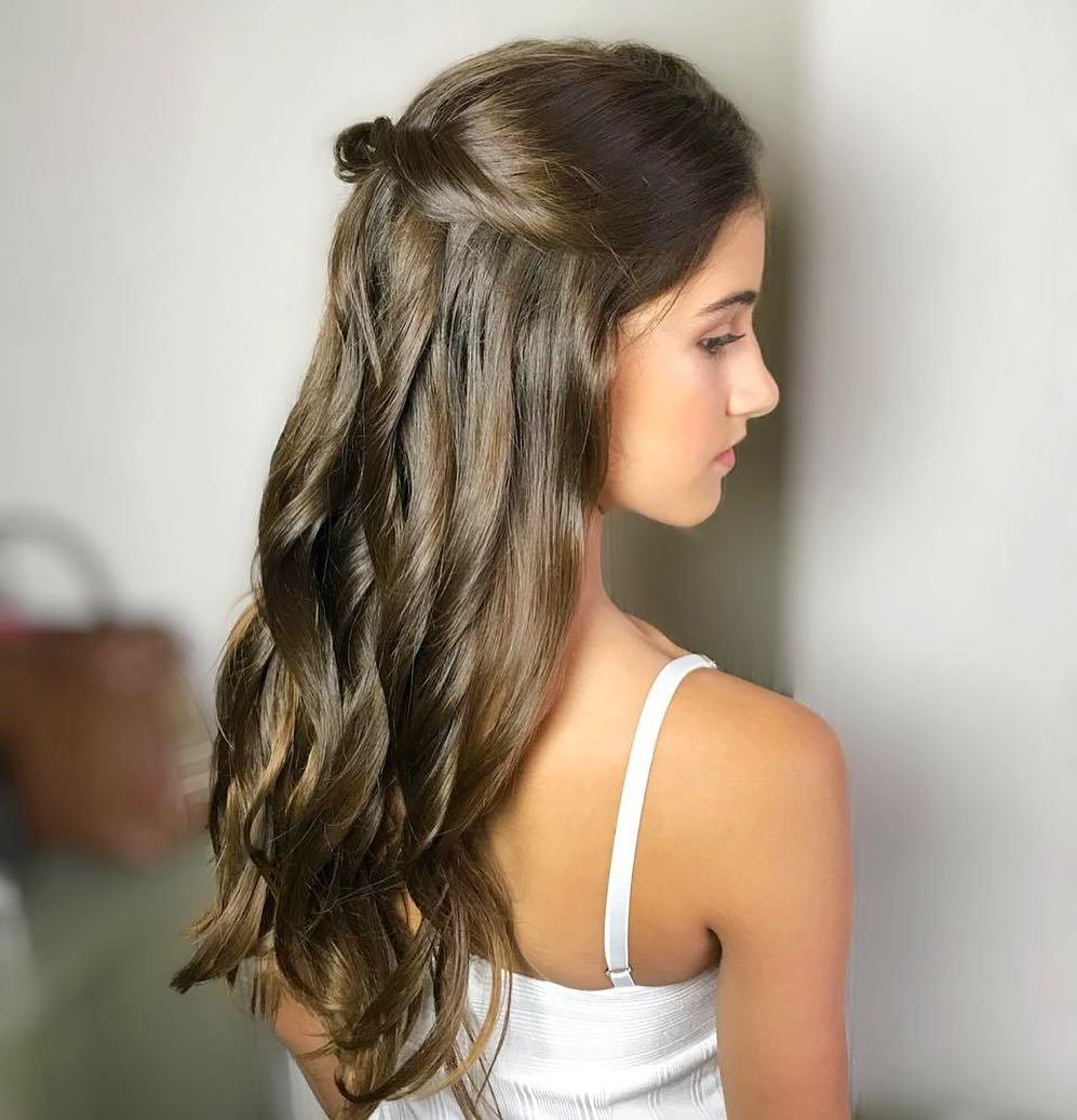 penteados com trança cabelo longo solto