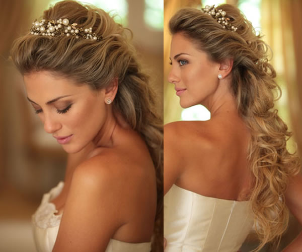 penteado cabelo solto com ondas
