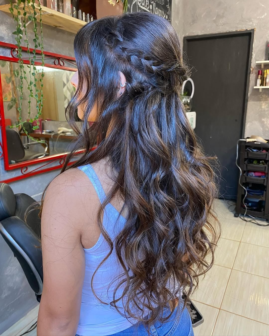 penteado madrinha cabelo solto liso