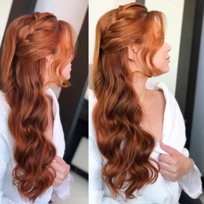 penteado madrinha cabelo solto ondulado