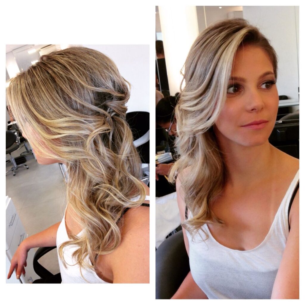 penteado madrinha cabelo solto para decote profundo
