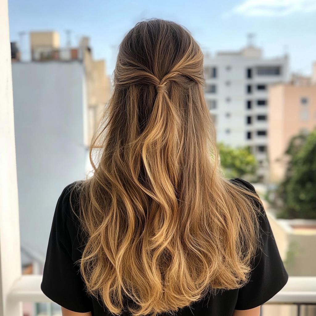 penteado cabelo solto efeito molhado