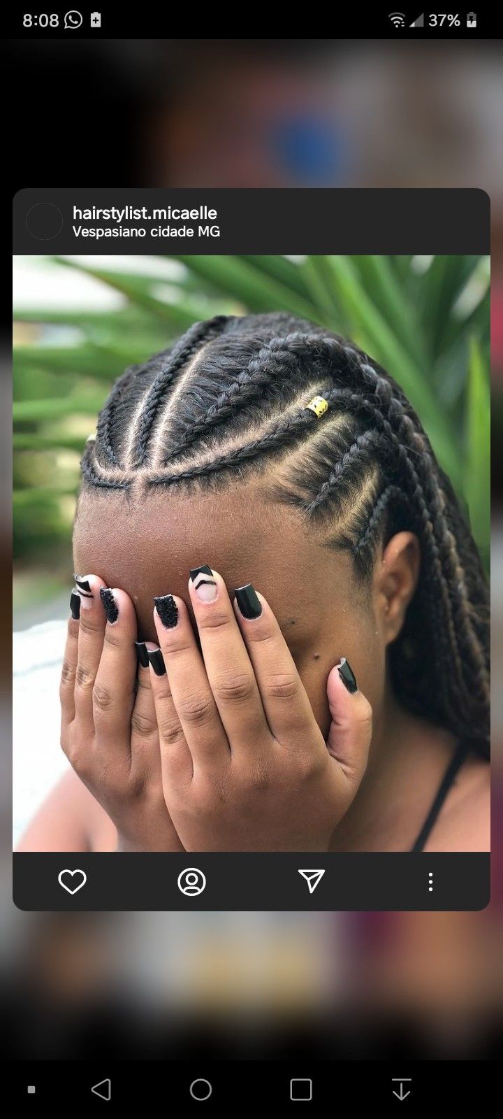 penteado com fibra orgânica