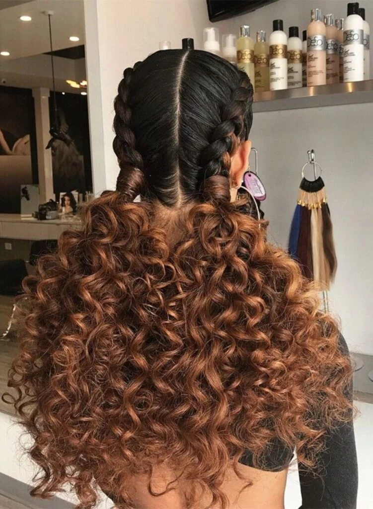 box braids com cachos