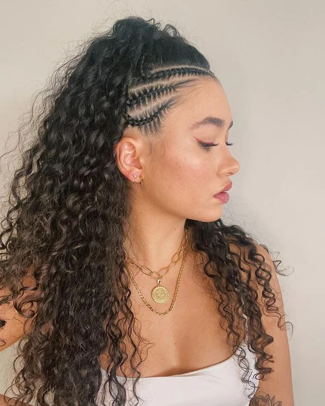 box braids com cachos