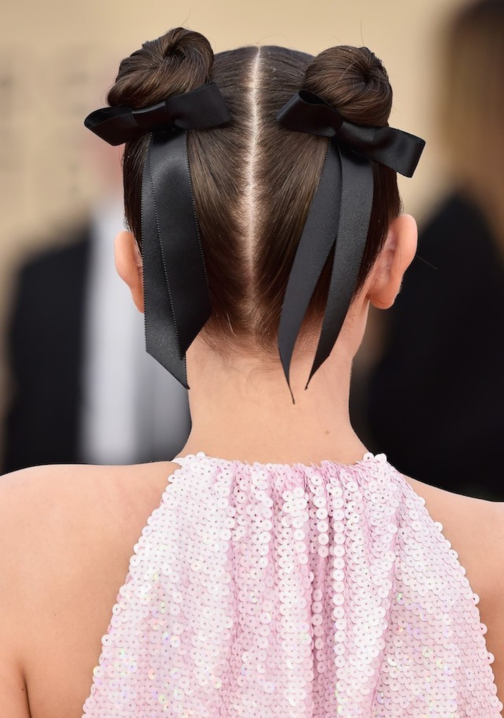 penteado com laço cabelo liso adulto