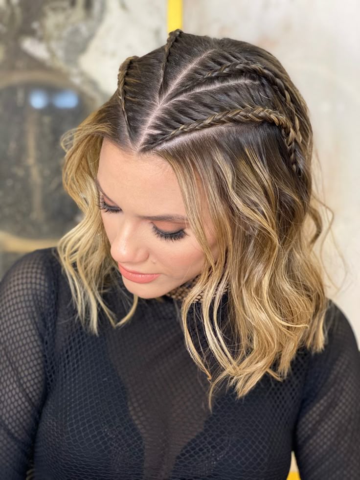 penteado trança cabelo liso curto