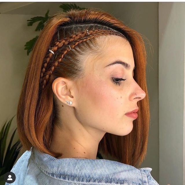 trança cascata cabelo curto liso