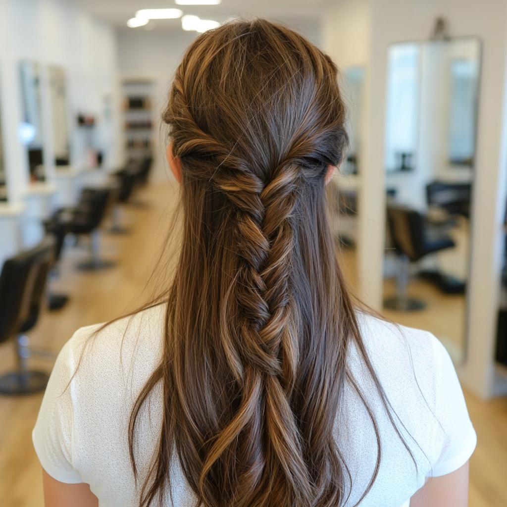 penteado trança cabelo liso