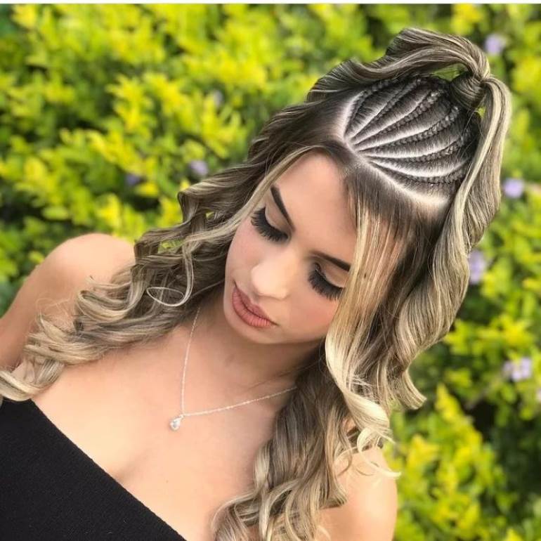 trança embutida cabelo liso