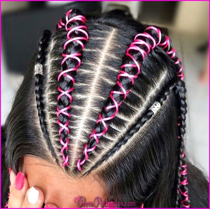 trança lateral cabelo liso