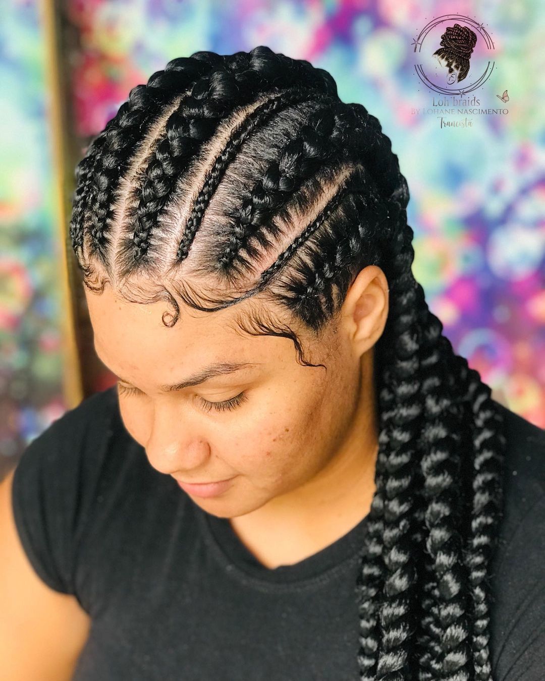 trança nagô no cabelo cacheado