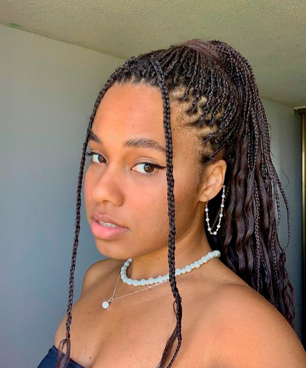 penteado com trança afro