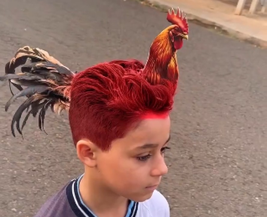 cabelo maluco com objetos