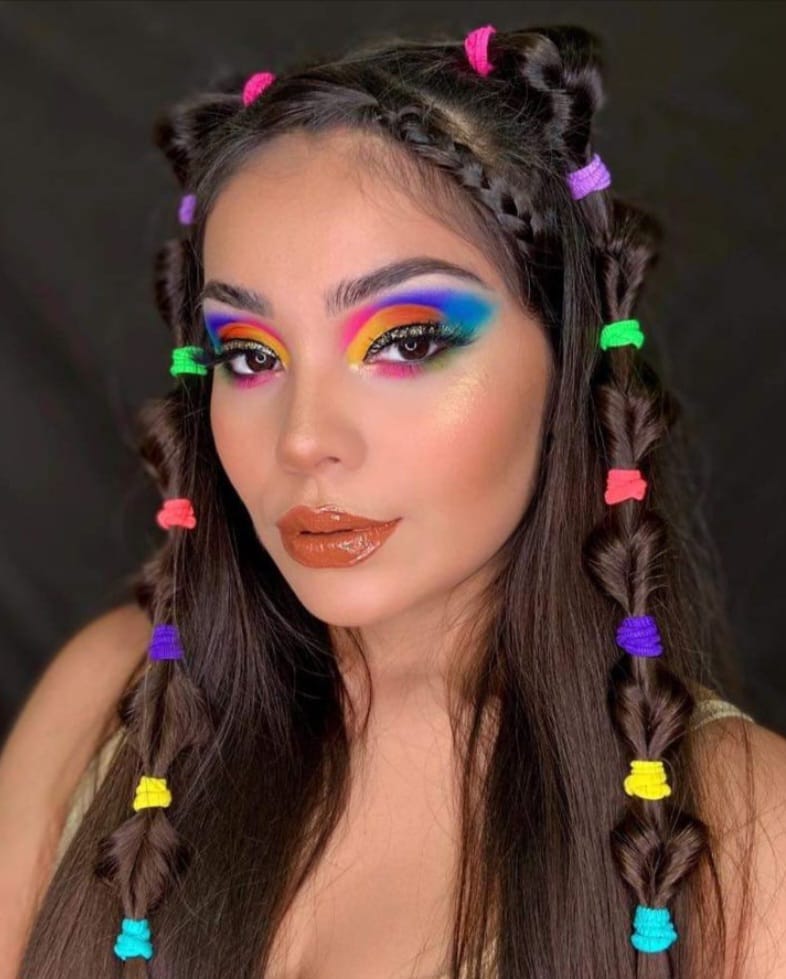 penteado carnaval cabelo longo criança
