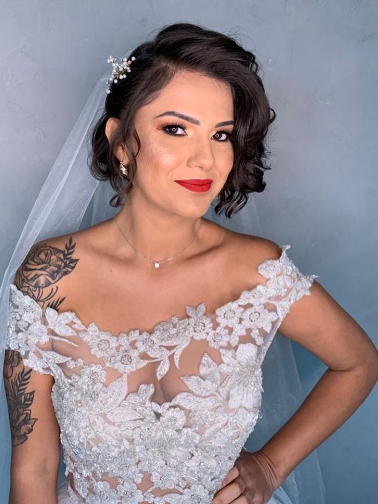 acessórios para noiva cabelo curto