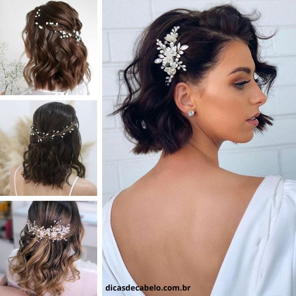 penteado noiva cabelo curto vintage