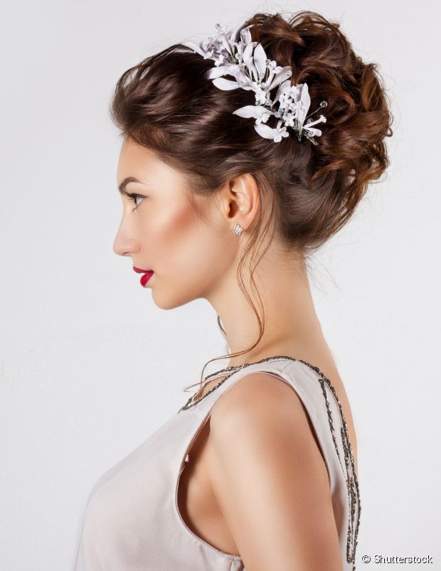 penteado noiva cabelo curto com franja