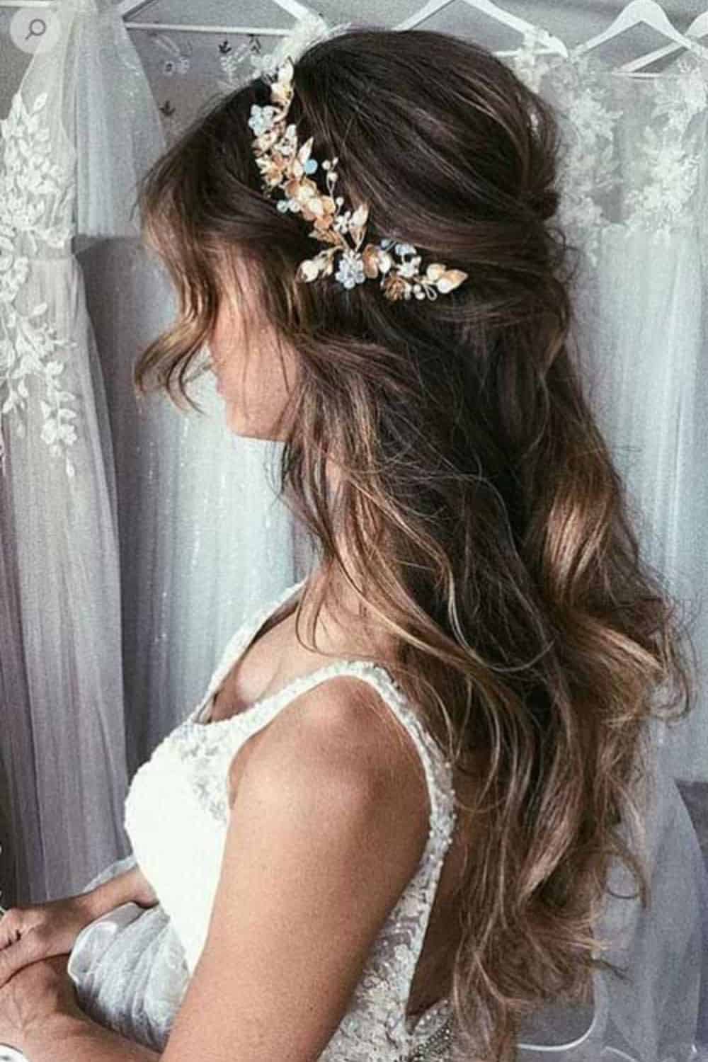 penteado noiva semi preso liso