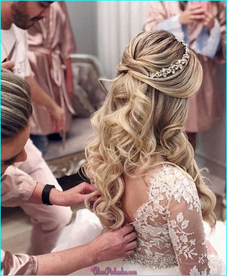 penteado noiva solto para cabelos lisos