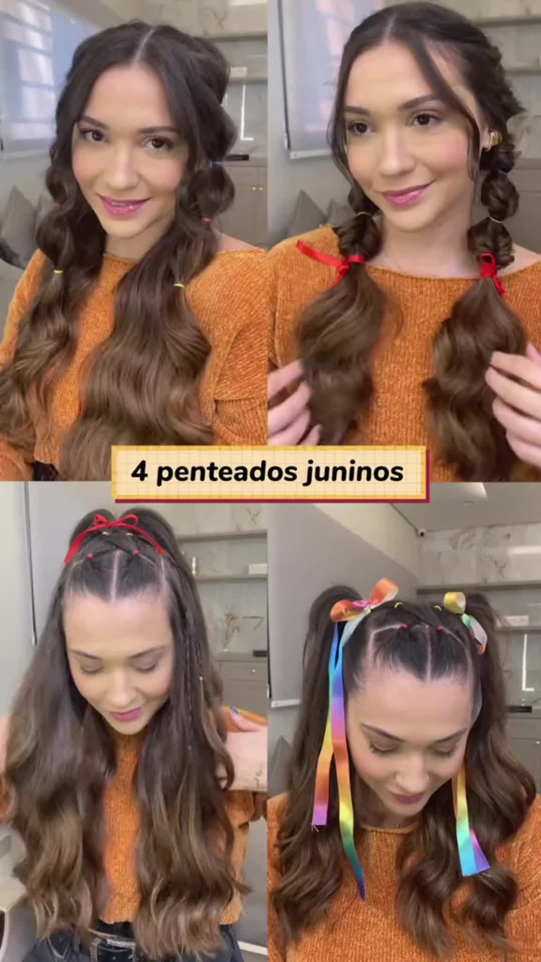 penteados juninos faceis