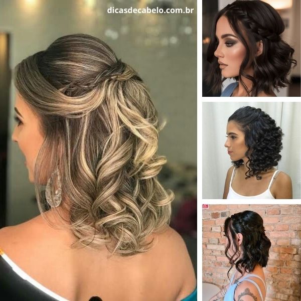 penteados para cabelo curto com franja