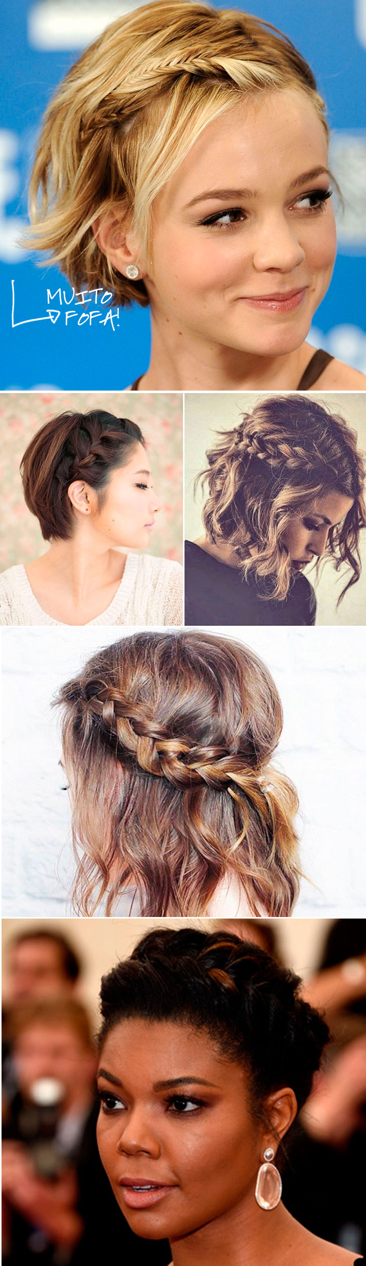 penteados para cabelo curto e cacheado
