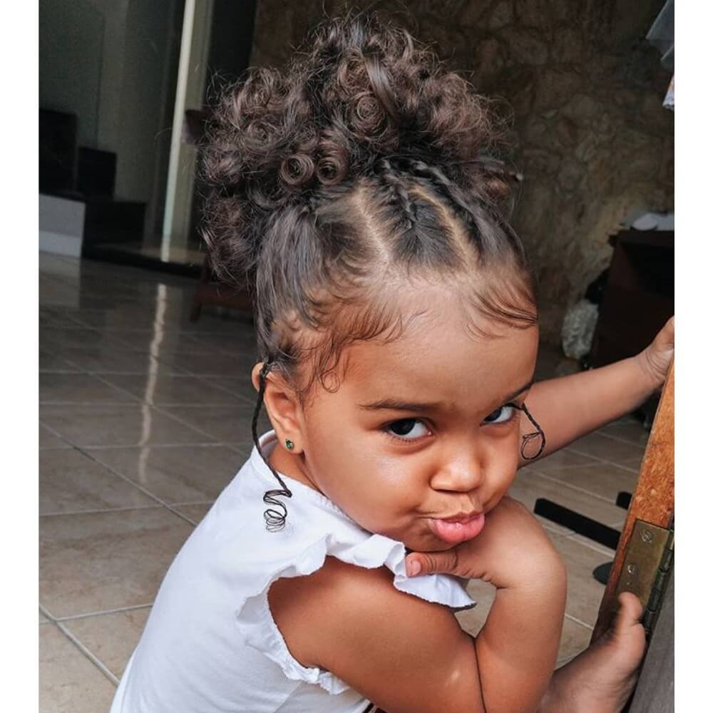 penteado infantil cabelo cacheado crespo