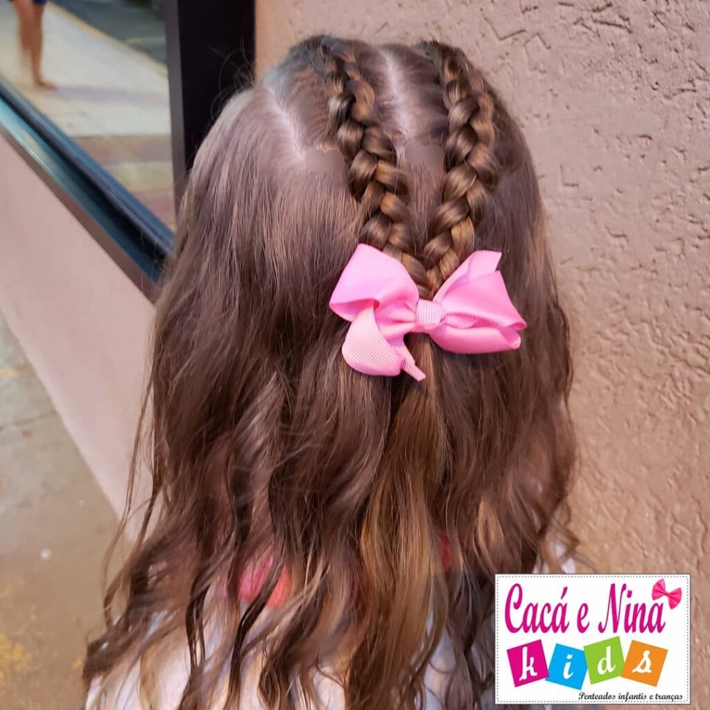 penteado infantil coque com trança
