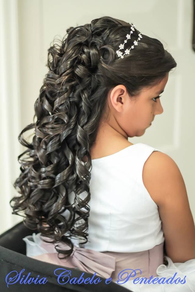 penteado infantil casamento cabelo cacheado