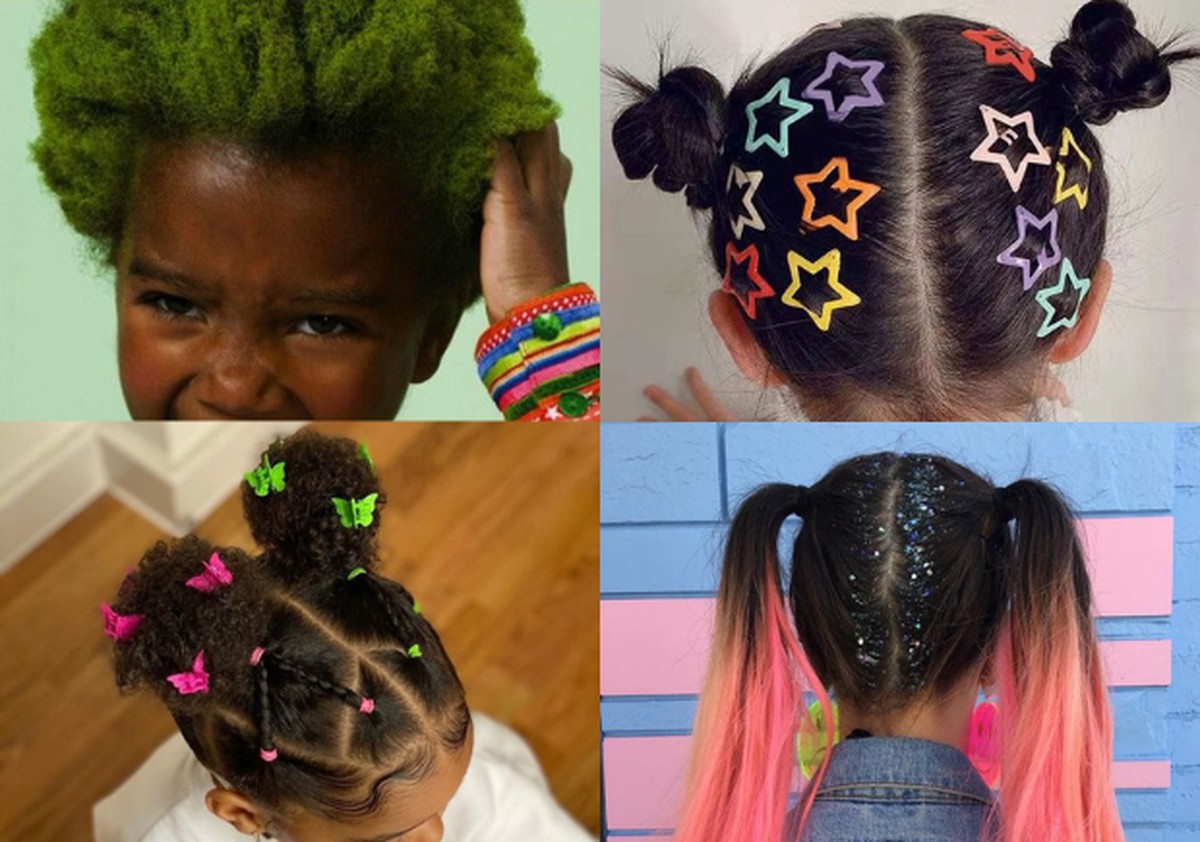 penteado infantil com liguinhas