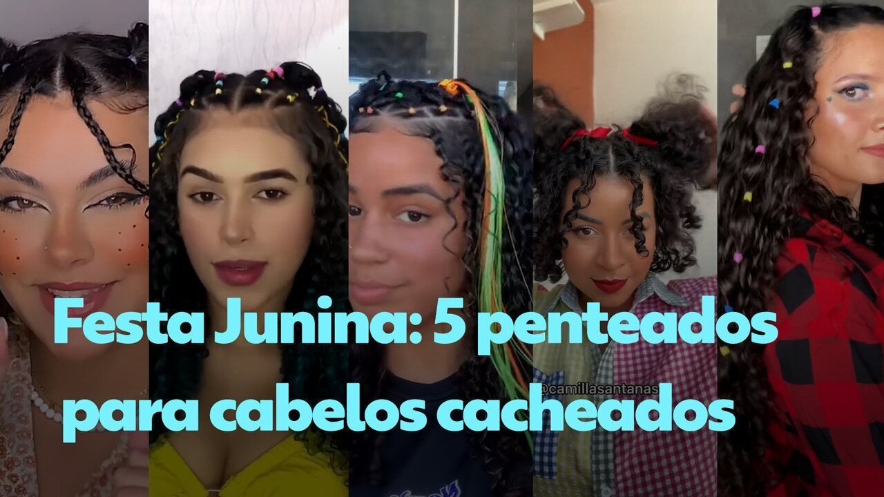 como fazer penteado junino em cabelo cacheado de bebê