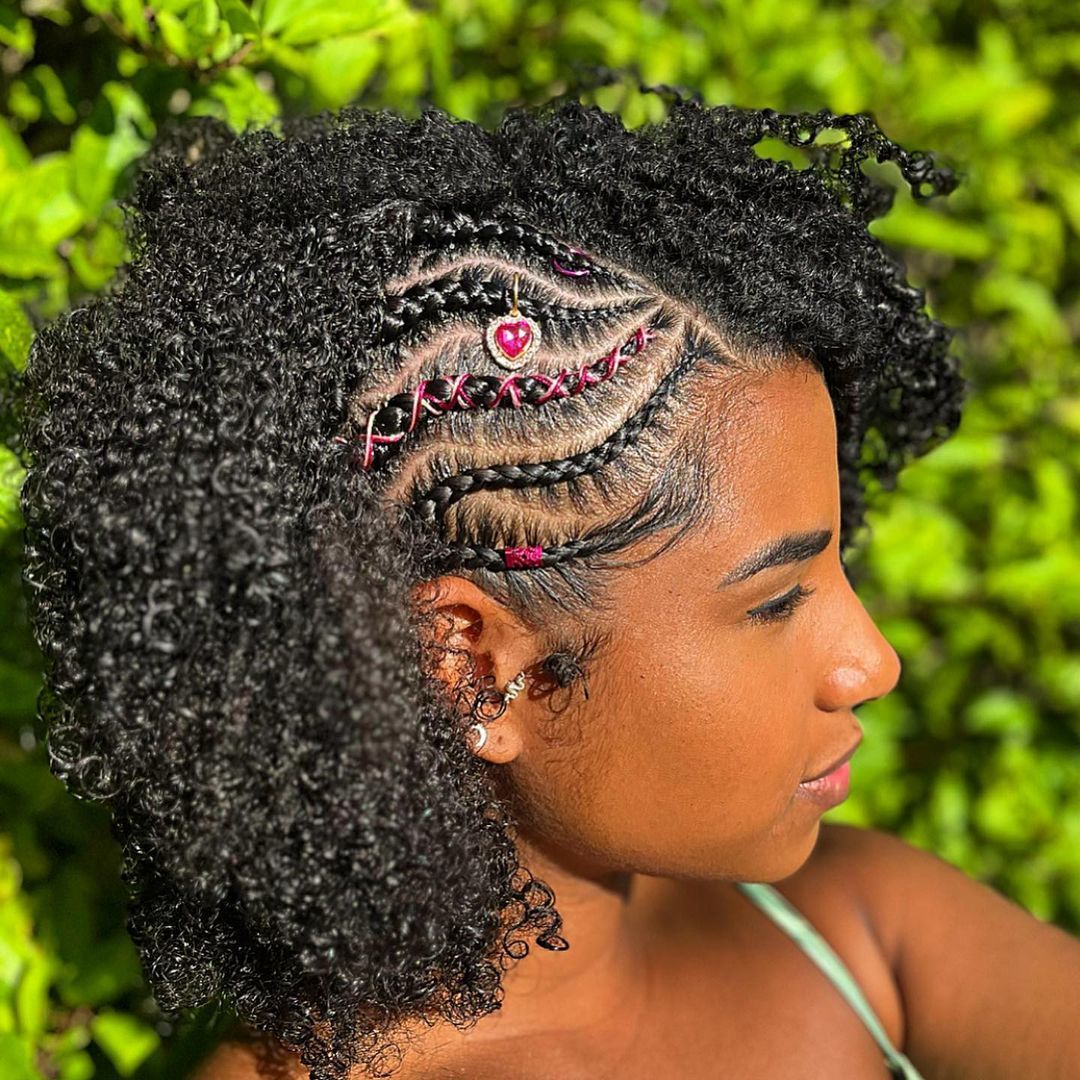 penteado lateral cabelo cacheado transição capilar