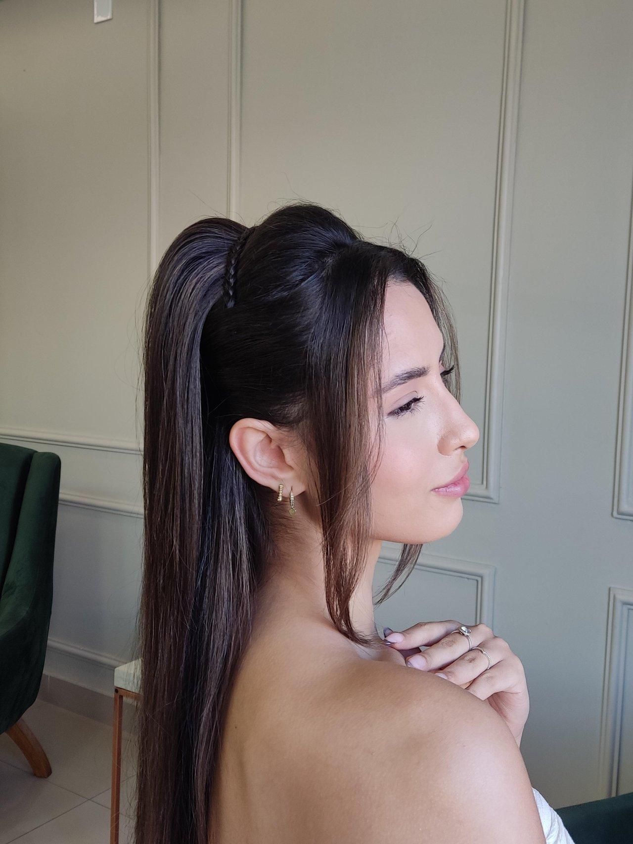 penteado liso casamento