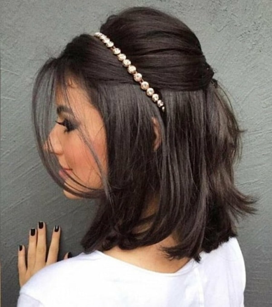 penteado moderno cabelo curto madrinha