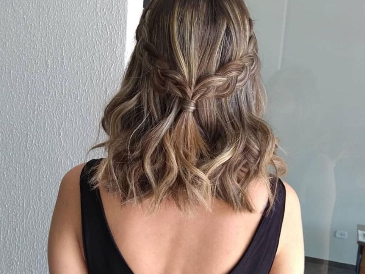 ideias penteado madrinha cabelo curto liso