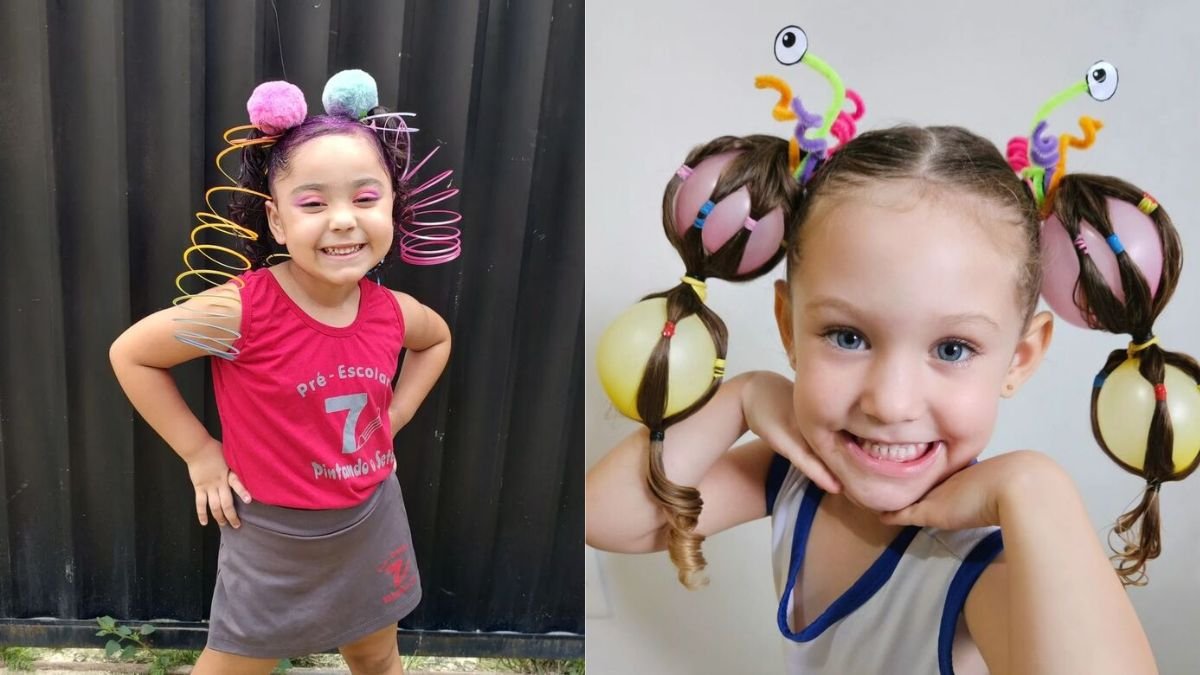 penteado divertido para festa infantil