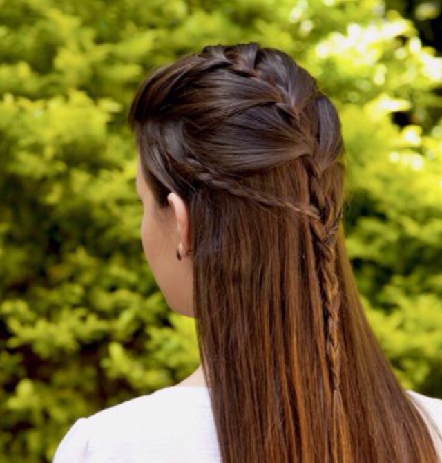penteado meio preso cabelo liso