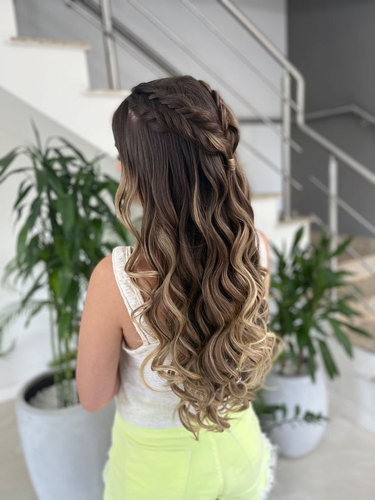 penteado meio preso com trança