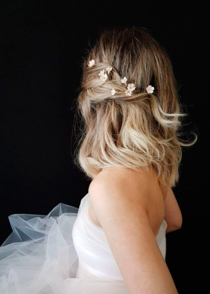 penteado noiva casamento civil com véu