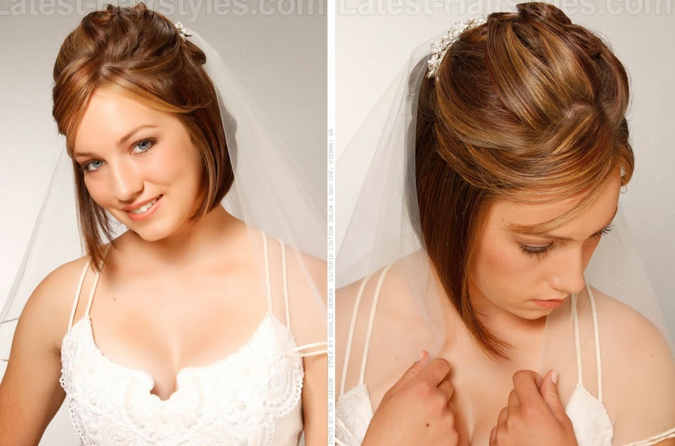 penteado casamento cabelo curto com franja