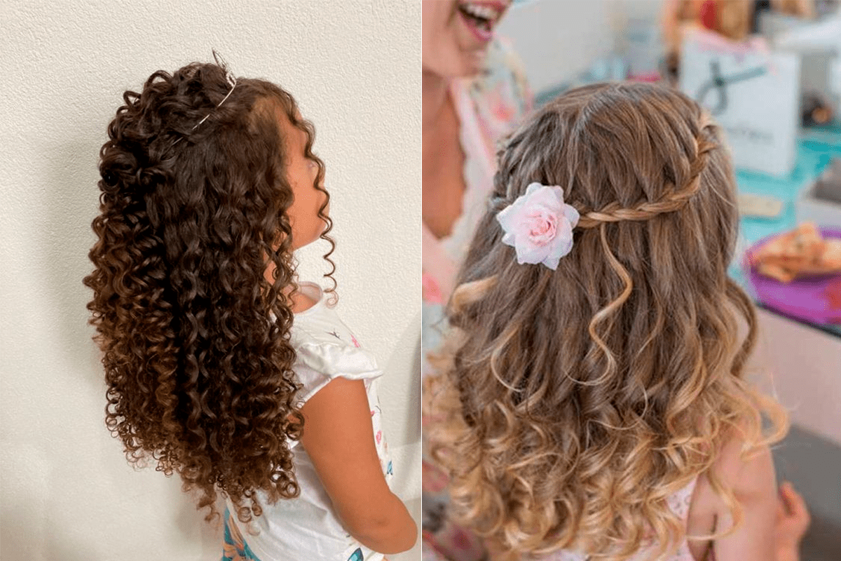 penteado daminha cabelo cacheado